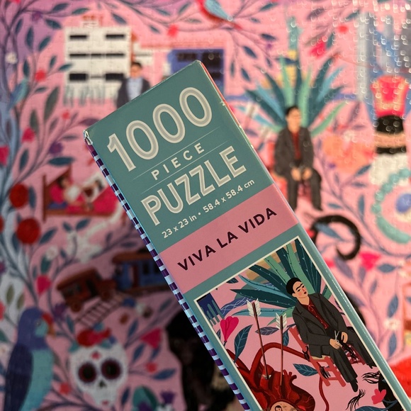 EUC [eeBoo] Viva La Vida Puzzle <1000 Piece & Love> Frida Kahlo Jigsaw + Poster - Picture 11 of 16